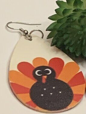 Turkey Earrings, Thanksgiving Earrings, Holiday Earrings, Fall Earrings, Turkey
